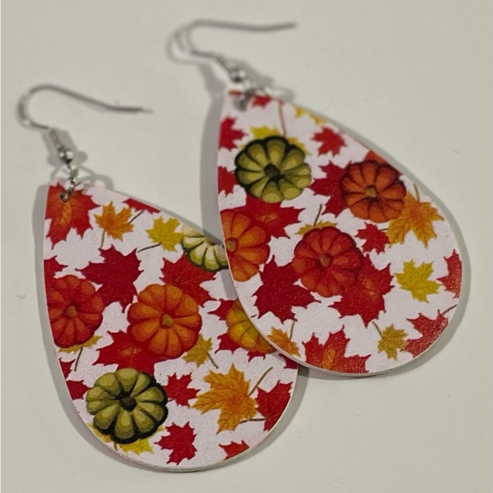 New Autumn Leaf Teardrop Earrings